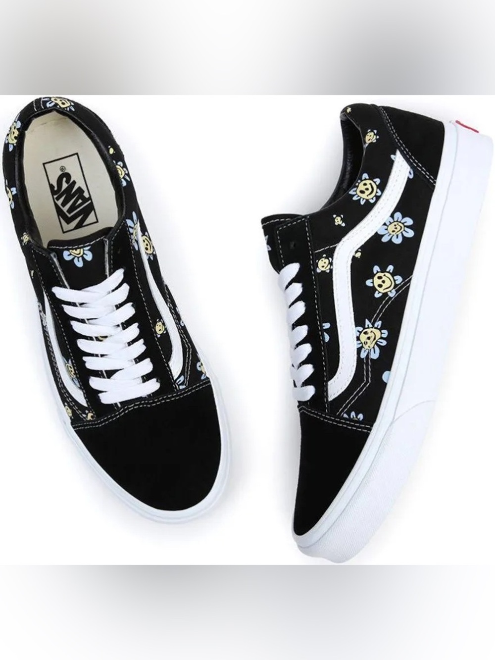 Vans Old Skool Trippy Grin Floral Sneakers Men 9 Women 10.5